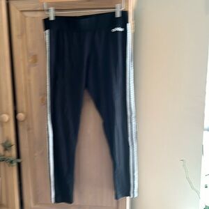 Adidas original 3-stripe pants/leggings.  Ankle length.  Size Large.